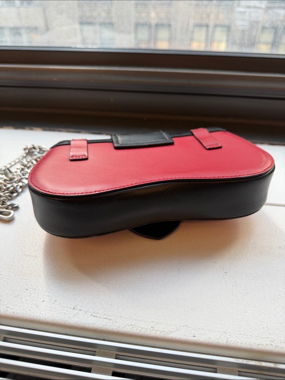 Prada Sidonie Red and Black leather Mini Shoulder/belt Bag - Picture 6 of 7